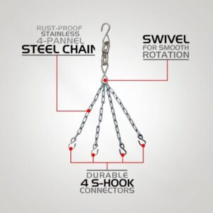 48 inch aur ion black boxing bag with steel hanging chain