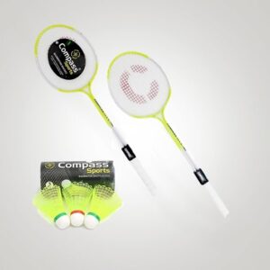 Compass shuttle rackets pair and plastic cocks pack