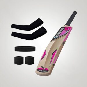 Just rider brand cricket bat with hand pads and wraps